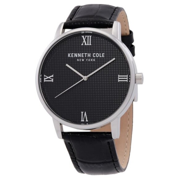 NWT Authentic Kenneth Cole New York Quartz Black Dial Men's Watch - Picture 1 of 3